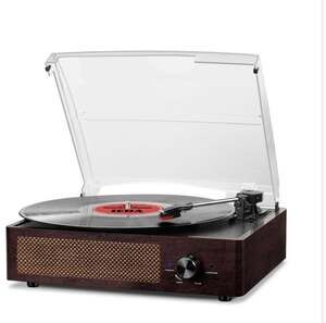 Cotsoco Vintage Record Player Brown Wooden Turntable (U1015)